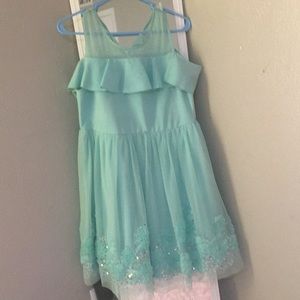 Girls Turquoise Formal Dress